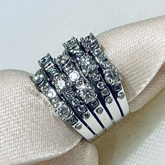 Designer Heirloom Quality 1.5 TCW of full cut diamonds  copyrighted© ring 14K WG - Picture 12 of 17